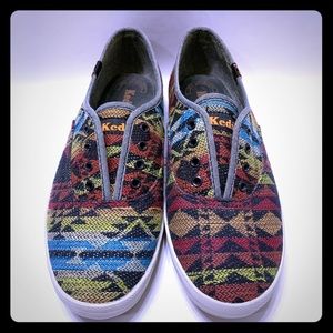 Keds slip on slides tribal Navajo print size 7